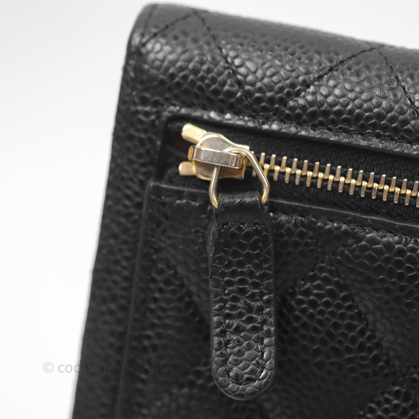Chanel Classic Short Flap Wallet Black Caviar Gold Hardware