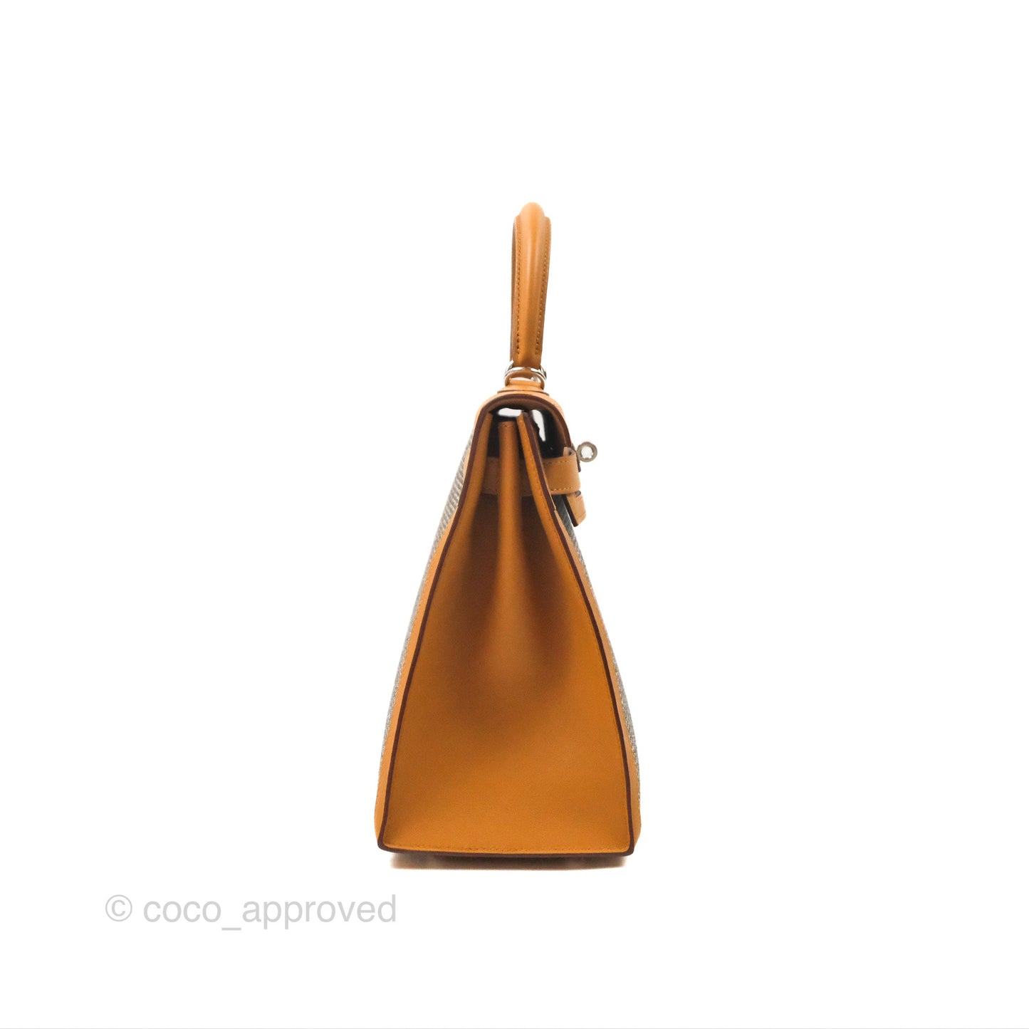 Hermès Kelly Sellier 28 Quadrille Black/White/Desert Sesame Swift