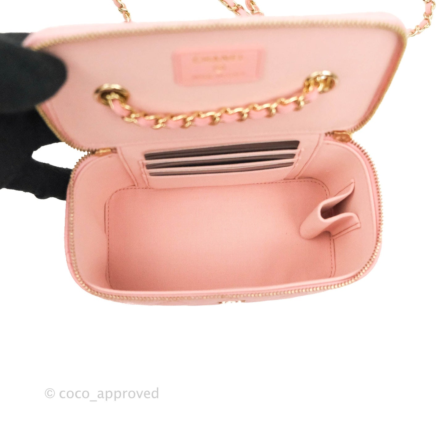 Chanel Classic Vanity with Chain Pink Caviar Gold Hardware