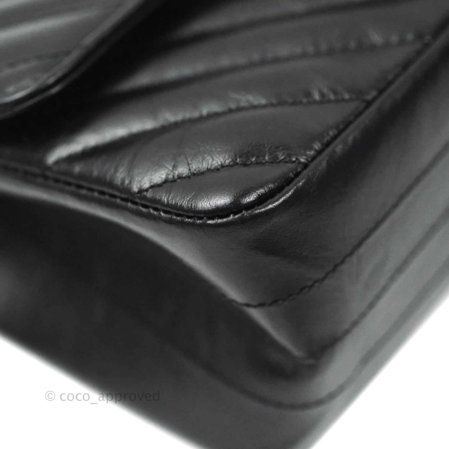 Chanel Mini Reissue 224 So Black Chevron Calfskin Black Hardware