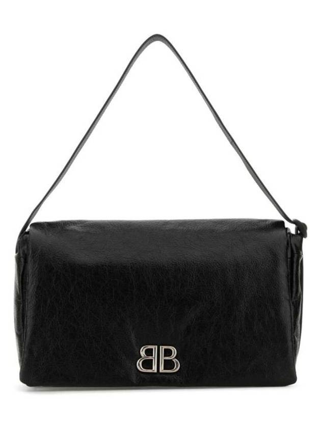 Luxury Balenciaga Monaco Flap Medium Shoulder Bag Black