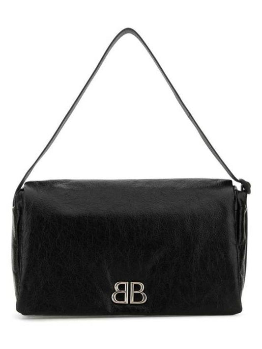 Luxury Balenciaga Monaco Flap Medium Shoulder Bag Black