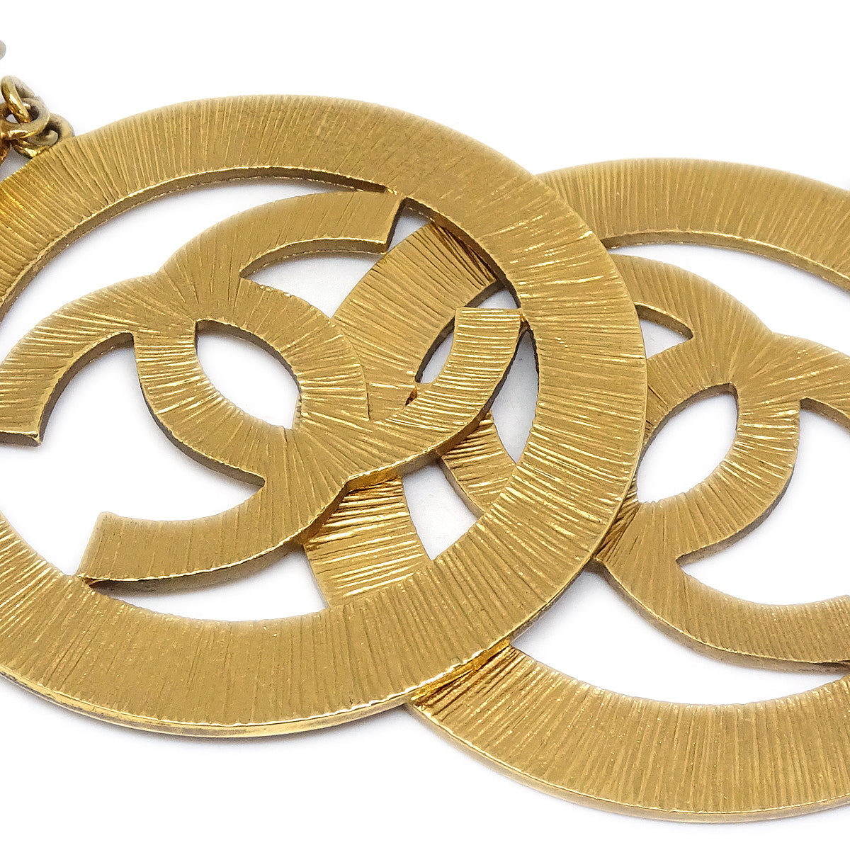 Luxury Chanel Hoop Dangle Earrings Clip-On Gold 27