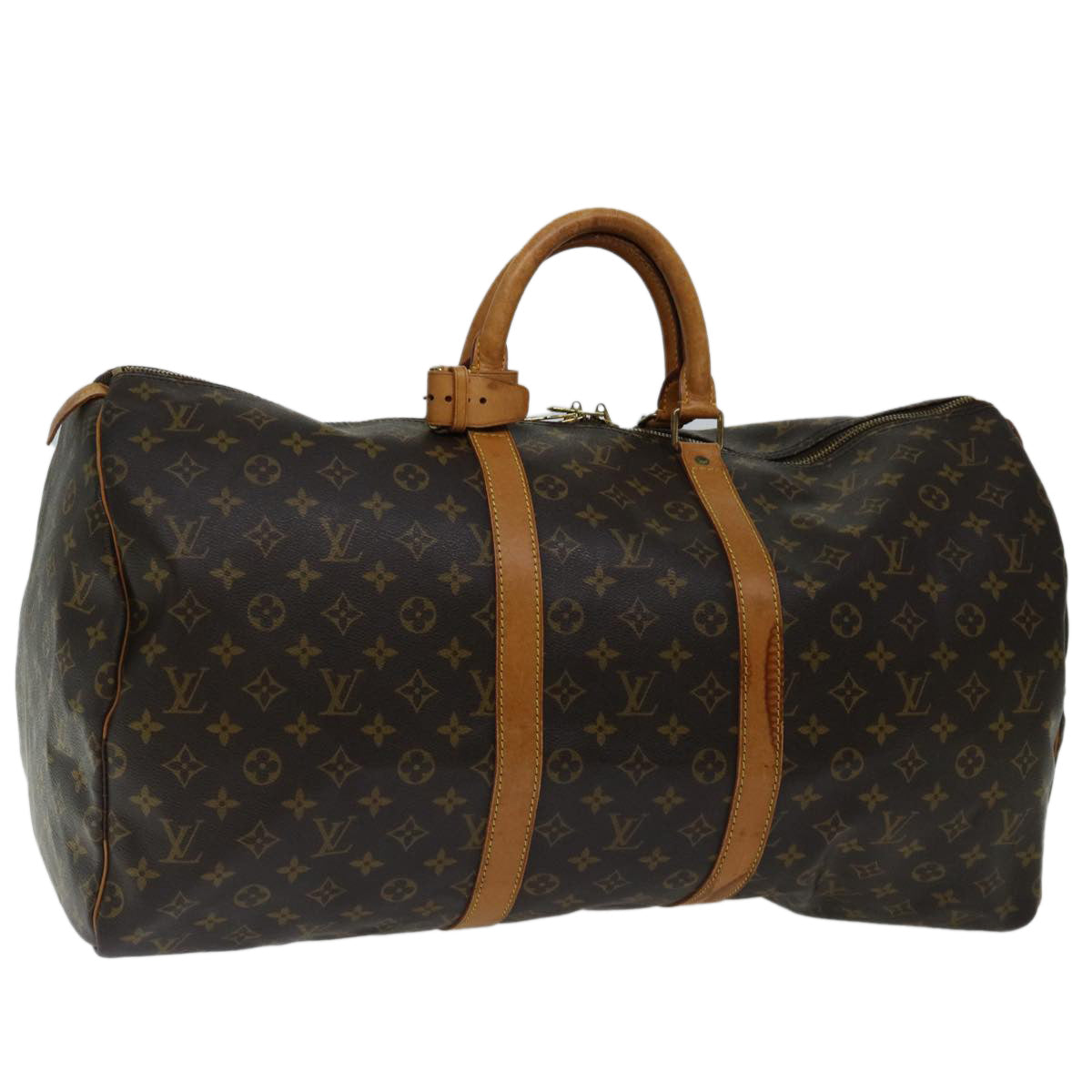 LOUIS VUITTON Monogram Keepall 55 Boston Bag M41424 LV 68001