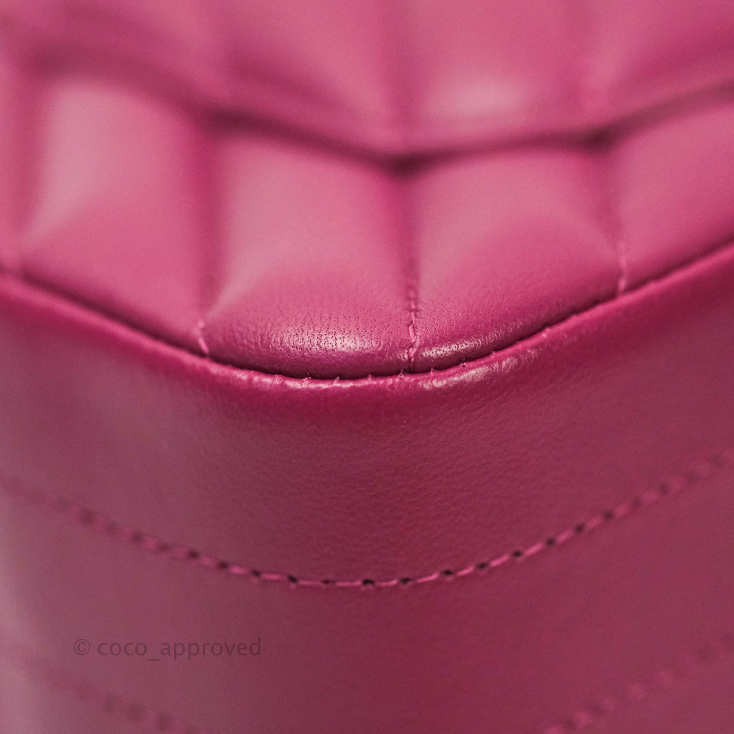 Chanel Chevron Mini Rectangular Lambskin Flap Dark Pink Gold Hardware