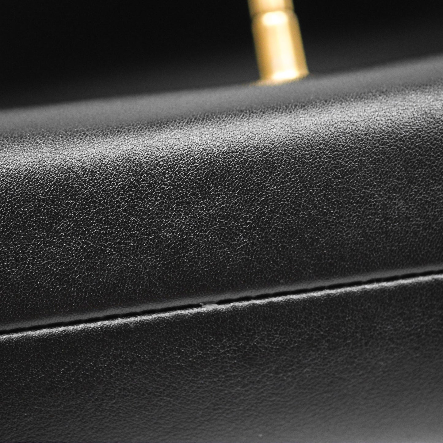 Chanel Pearl Chain Bag Black Calfskin Aged Gold Hardware