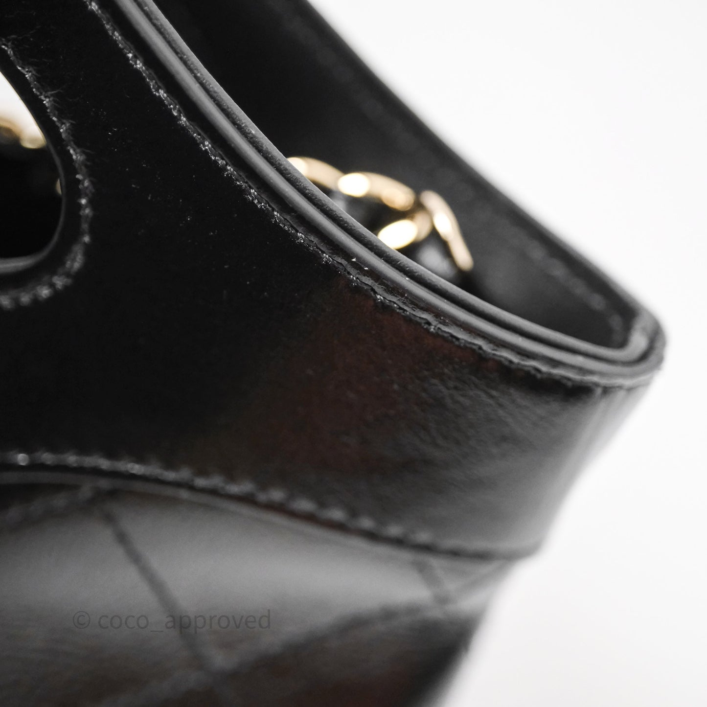 Chanel Nano 31 Black Shiny Calfskin Gold Hardware