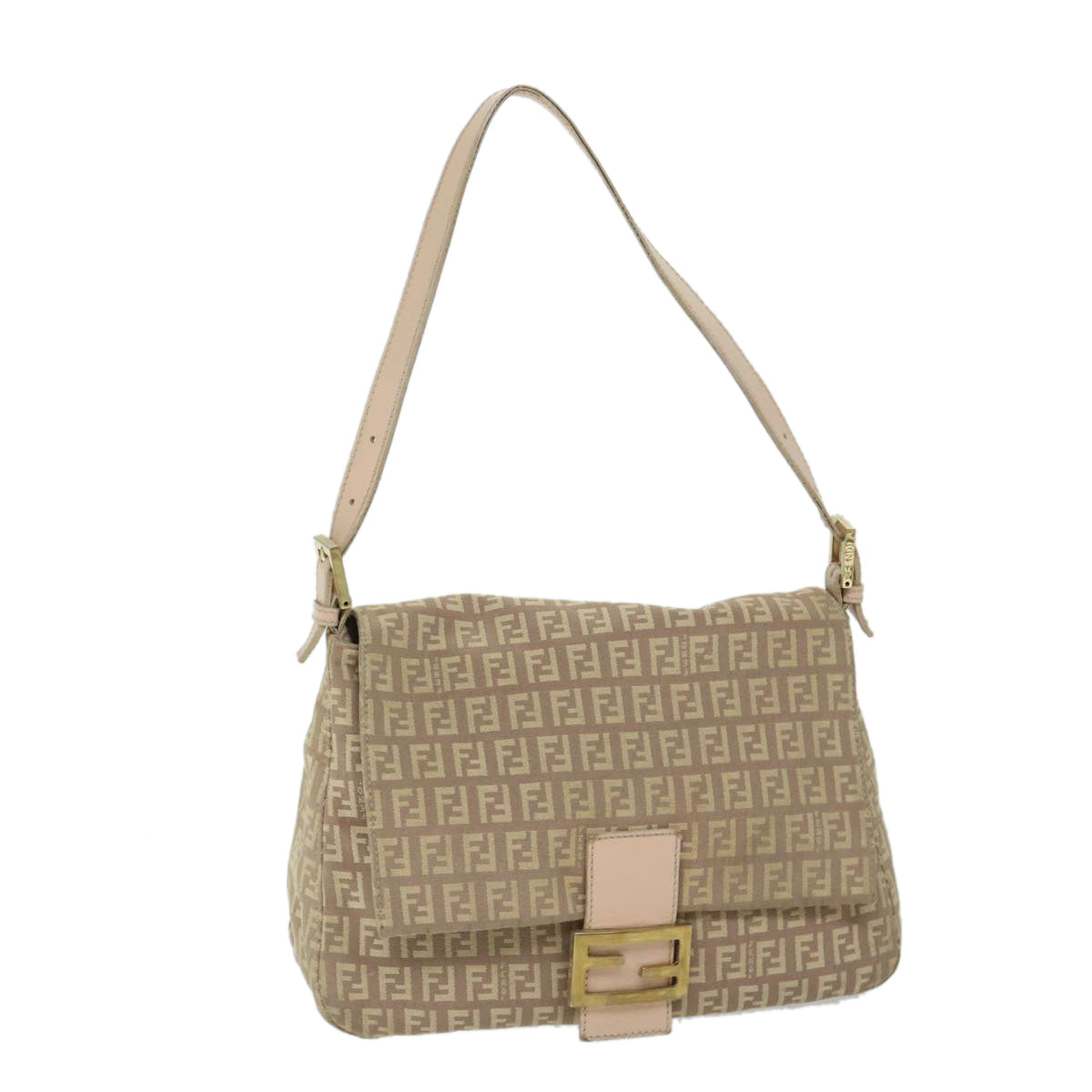 Luxury FendiZucchino Canvas Mamma Baguette Shoulder Bag Beige68063