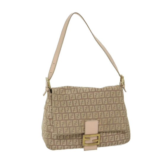 Luxury FendiZucchino Canvas Mamma Baguette Shoulder Bag Beige68063