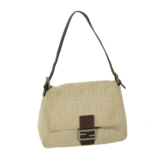 Luxury FendiZucca Canvas Mamma Baguette Shoulder Bag Beige68065
