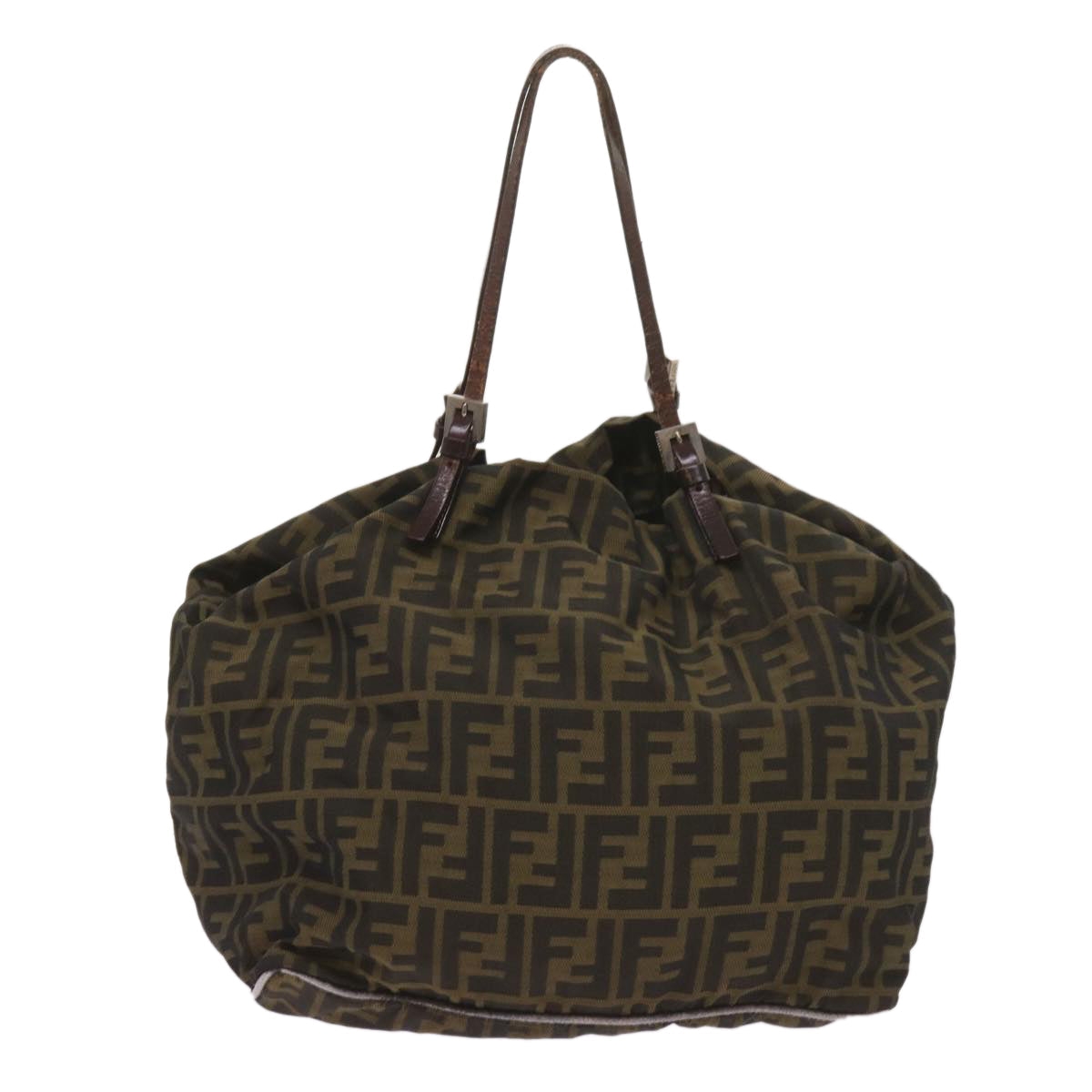Luxury FendiZucca Canvas Tote Bag Black Brown68068
