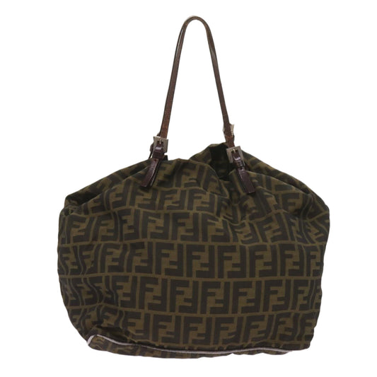 Luxury FendiZucca Canvas Tote Bag Black Brown68068