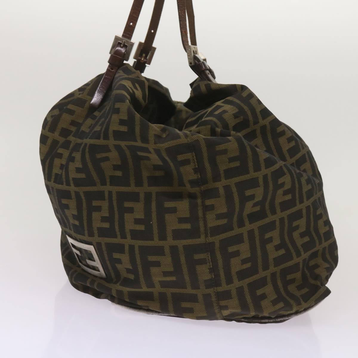 Luxury FendiZucca Canvas Tote Bag Black Brown68068