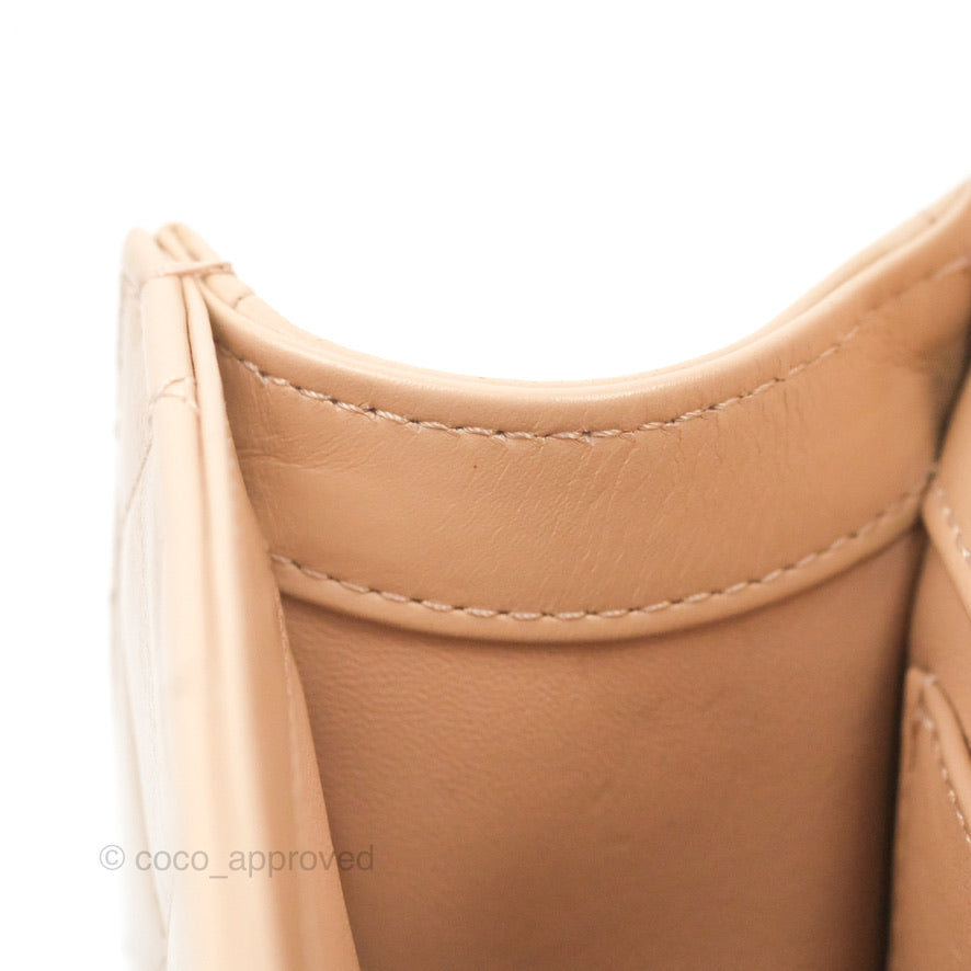 Chanel Quilted Perfect Fit Adjustable Beige Calfskin Gold Hardware 21A