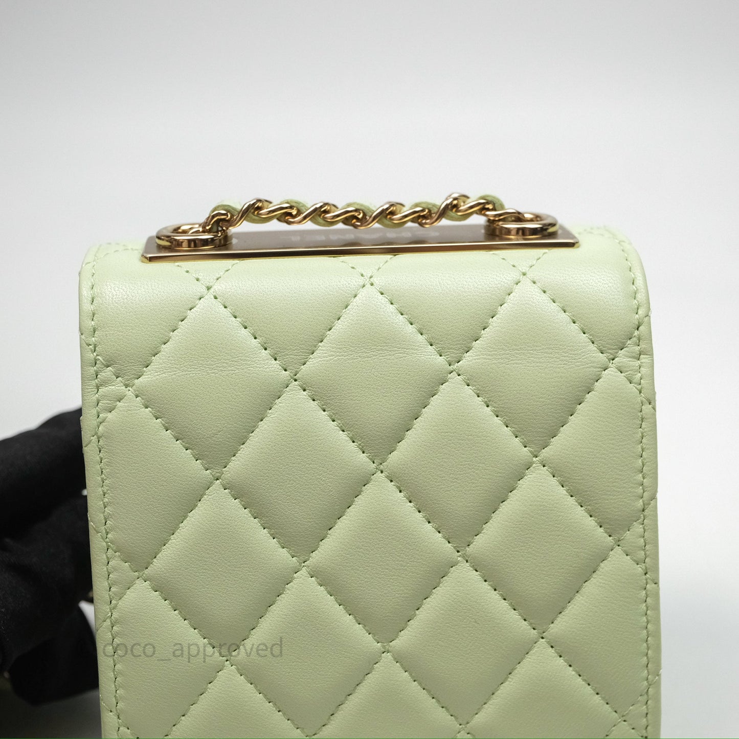 Chanel Mini Quilted Trendy CC Clutch With Chain Green Lambskin Gold Hardware
