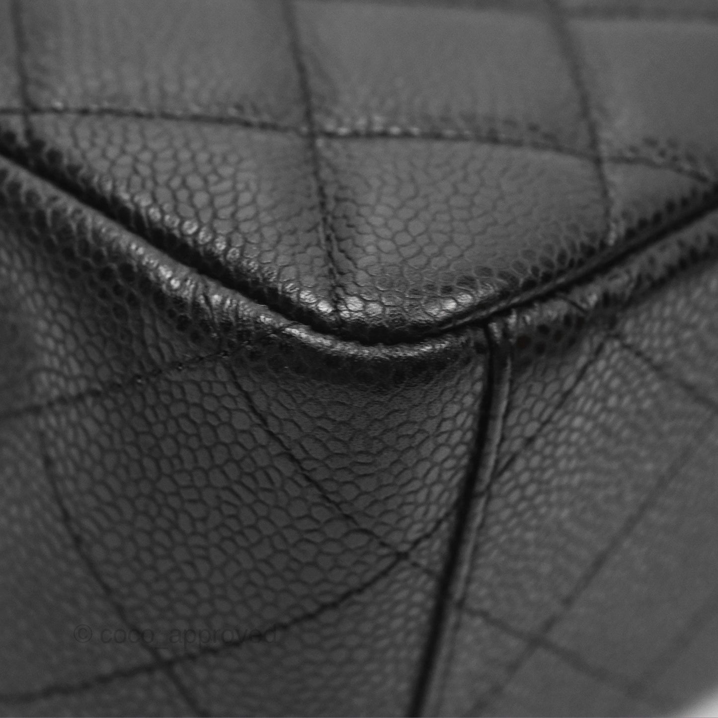 Chanel Quilted Maxi Single Flap Black Caviar Silver Hardware