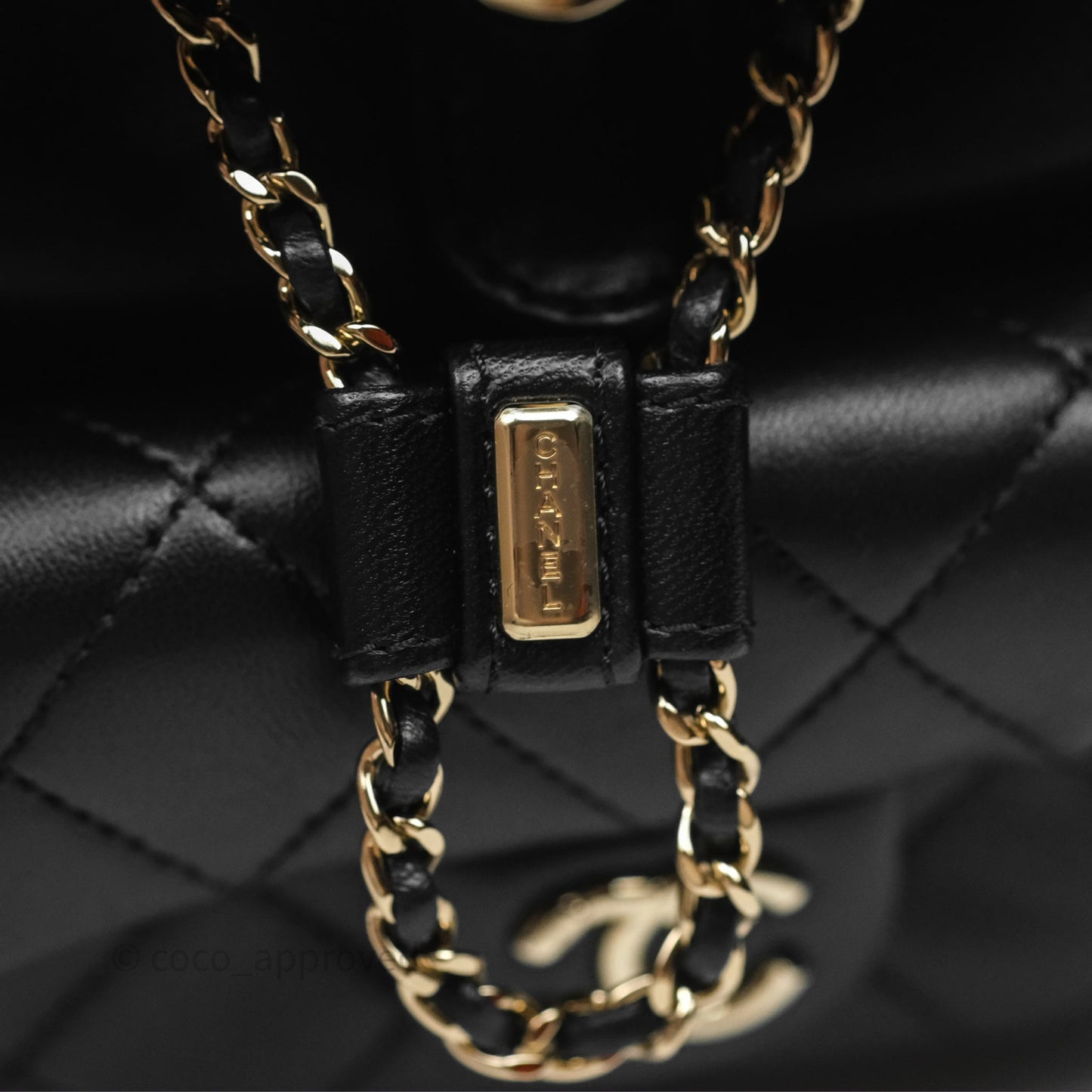Chanel Small Duma Drawstring Backpack Black Lambskin Gold Hardware