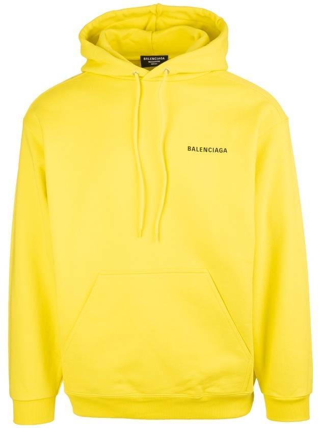 Luxury Balenciaga Mini Logo Cotton Hoodie Yellow