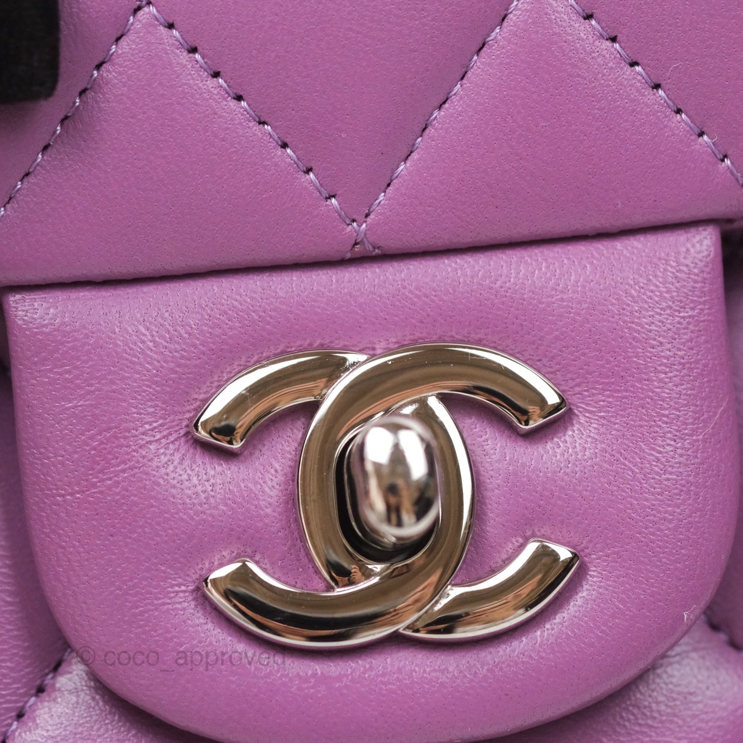 Chanel Small Classic Flap Quilted Purple Lambskin Silver Hardware
