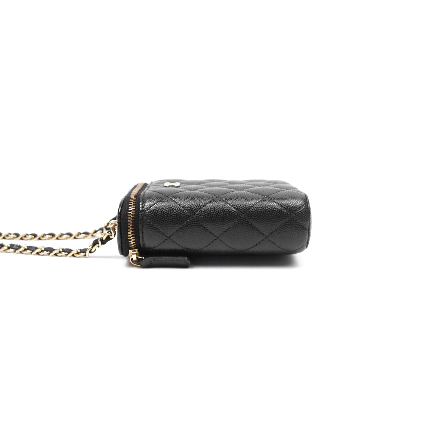 Chanel Classic Mini Vanity With Chain Black Caviar Gold Hardware