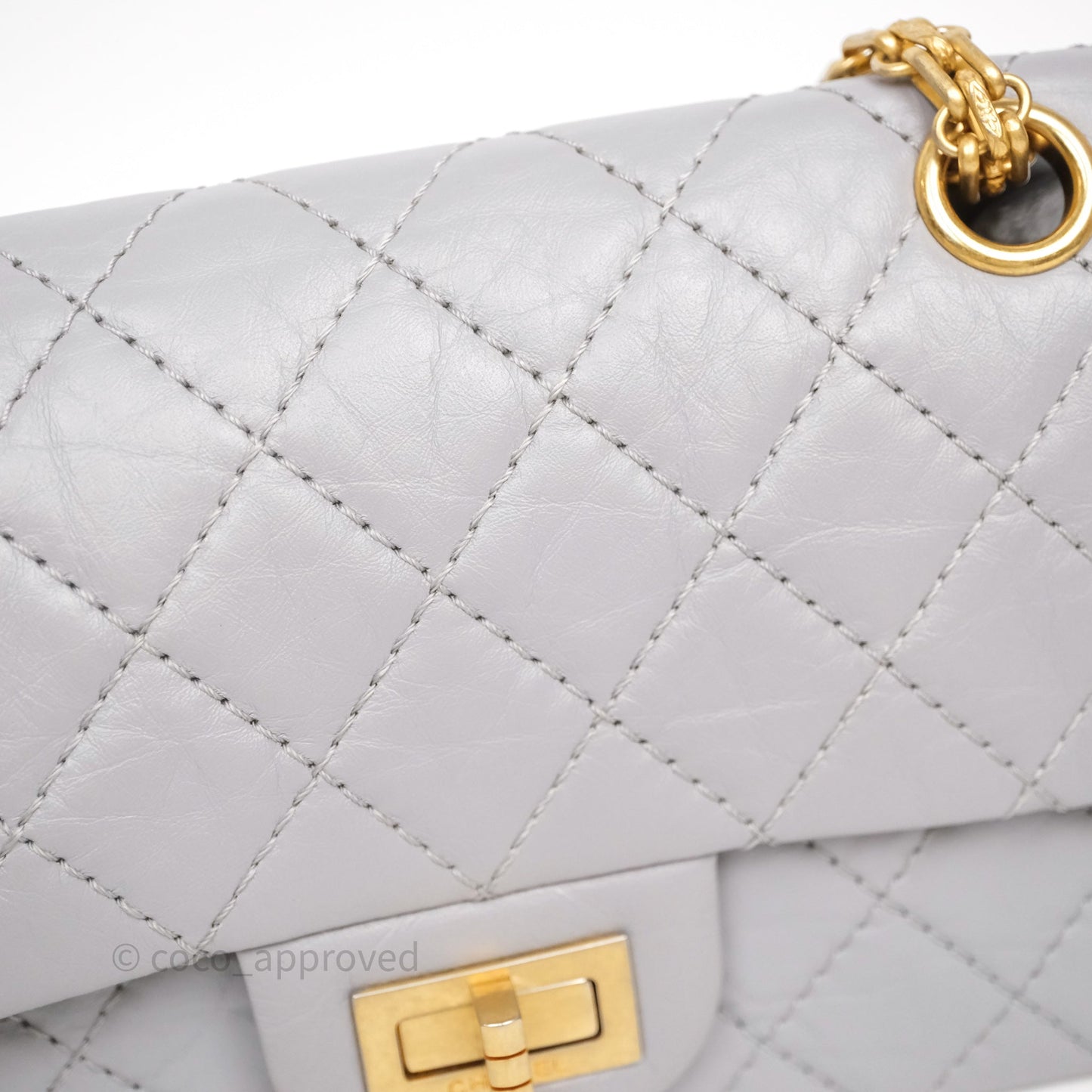 Chanel Mini Reissue 224 Grey Aged Calfskin Aged Gold Hardware
