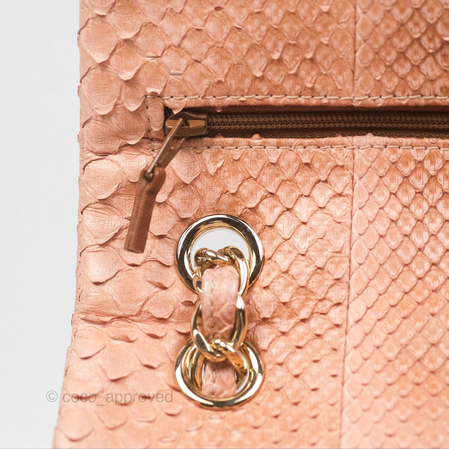 Chanel Jumbo Double Flap Python Pink Gold Hardware
