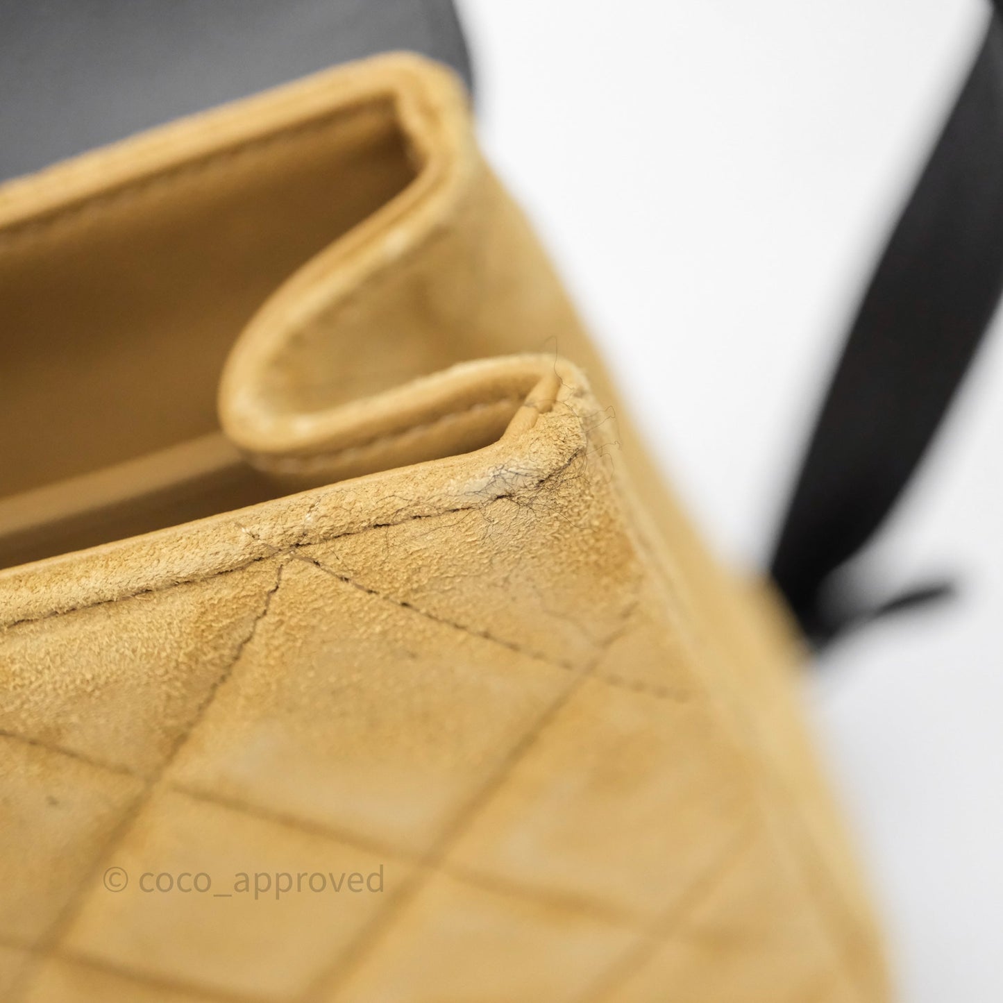 Chanel Mini Flap Bag Camel Suede/ Black Lambskin Gold Hardware