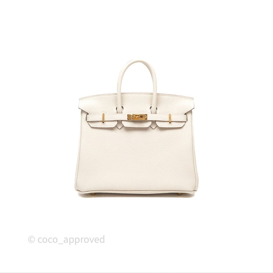 Hermes Birkin 25 Craie Togo Gold Hardware