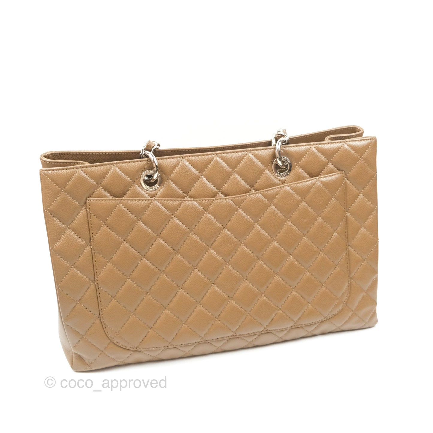 Chanel XL GST Brown Taupe Caviar Silver Hardware