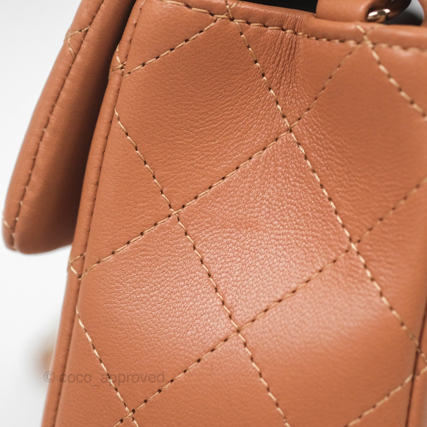 Chanel Quilted Mini Rectangular Flap Caramel Lambskin Gold Hardware