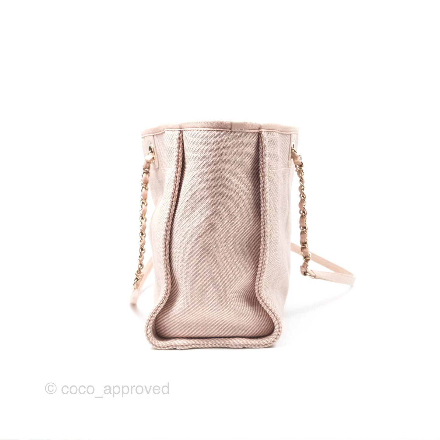 Chanel Medium Deauville Pink Canvas Gold Hardware