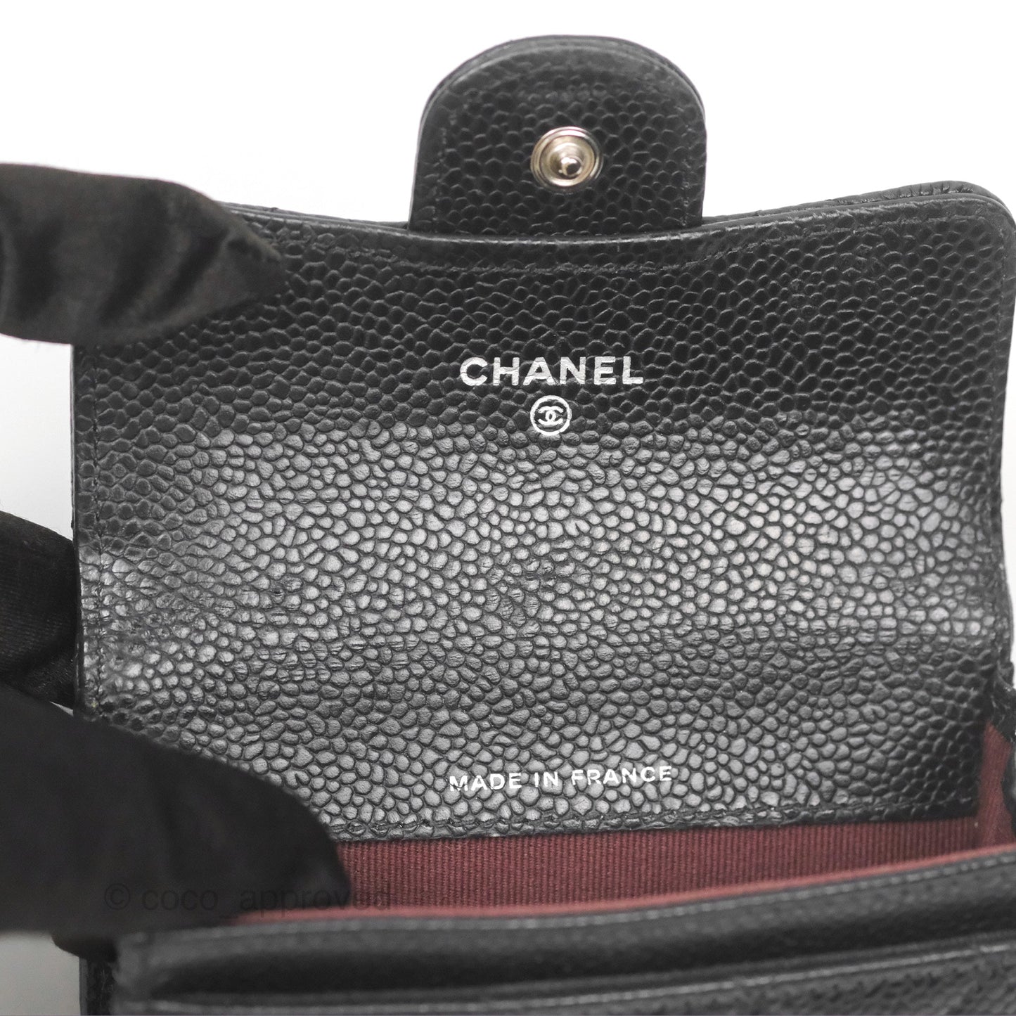 Chanel Classic Quilted Flap Card Holder Black Caviar Silver Hardware