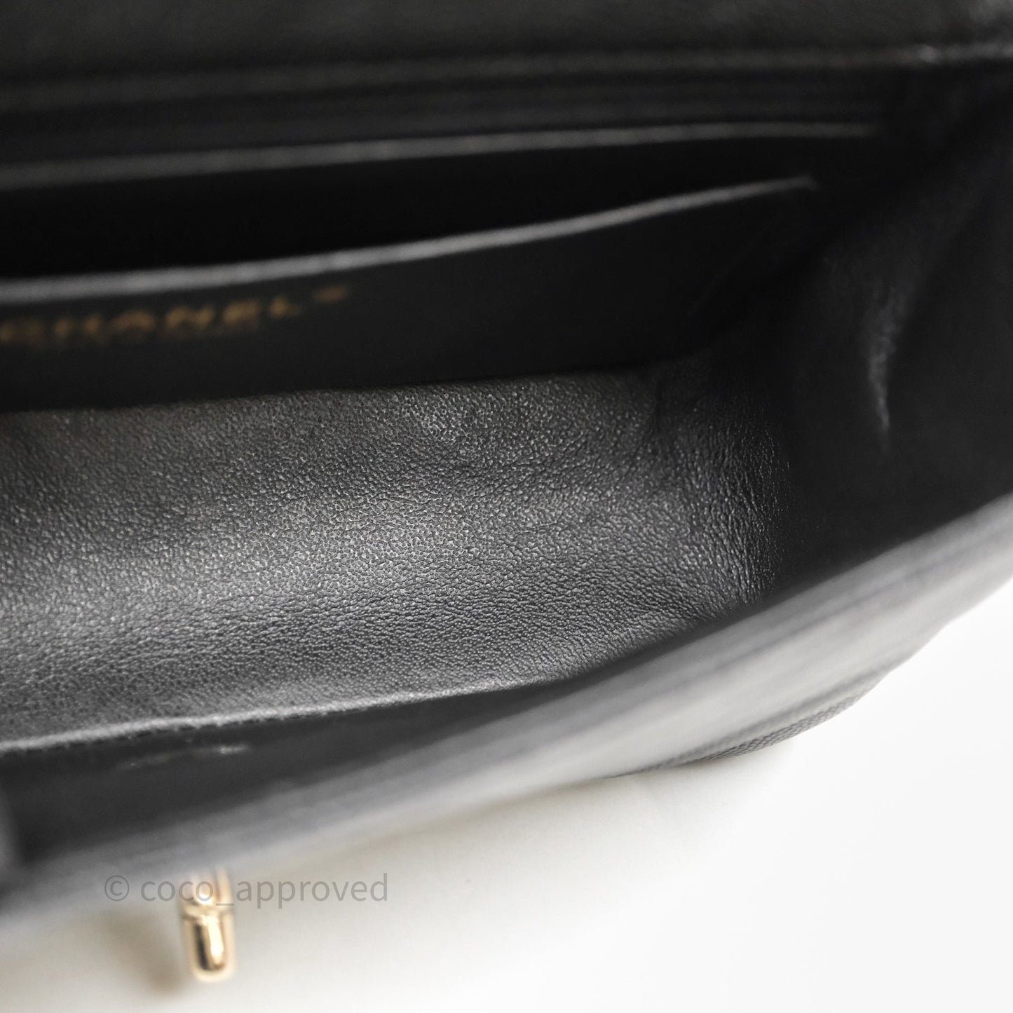 Chanel Quilted Mini Rectangular Black Caviar Gold Hardware