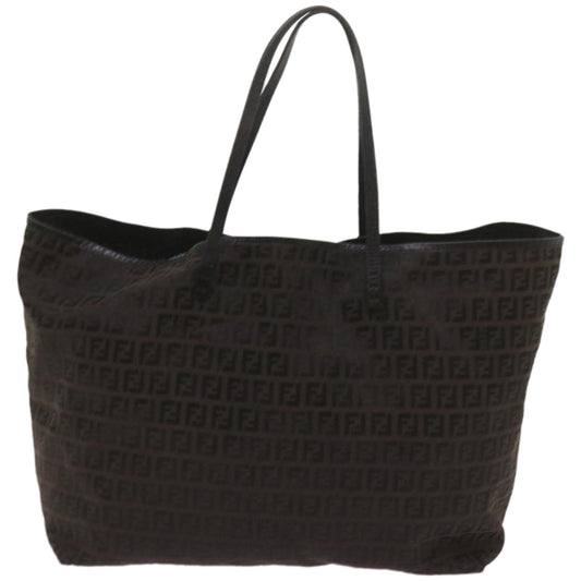 Luxury FendiZucchino Canvas Tote Bag Brown Black68286