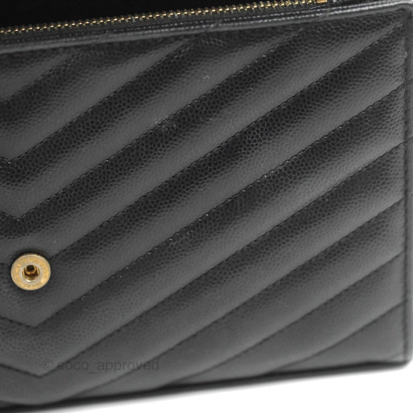 Saint Laurent Wallet on Chain WOC Black Grained Leather Gold Hardware