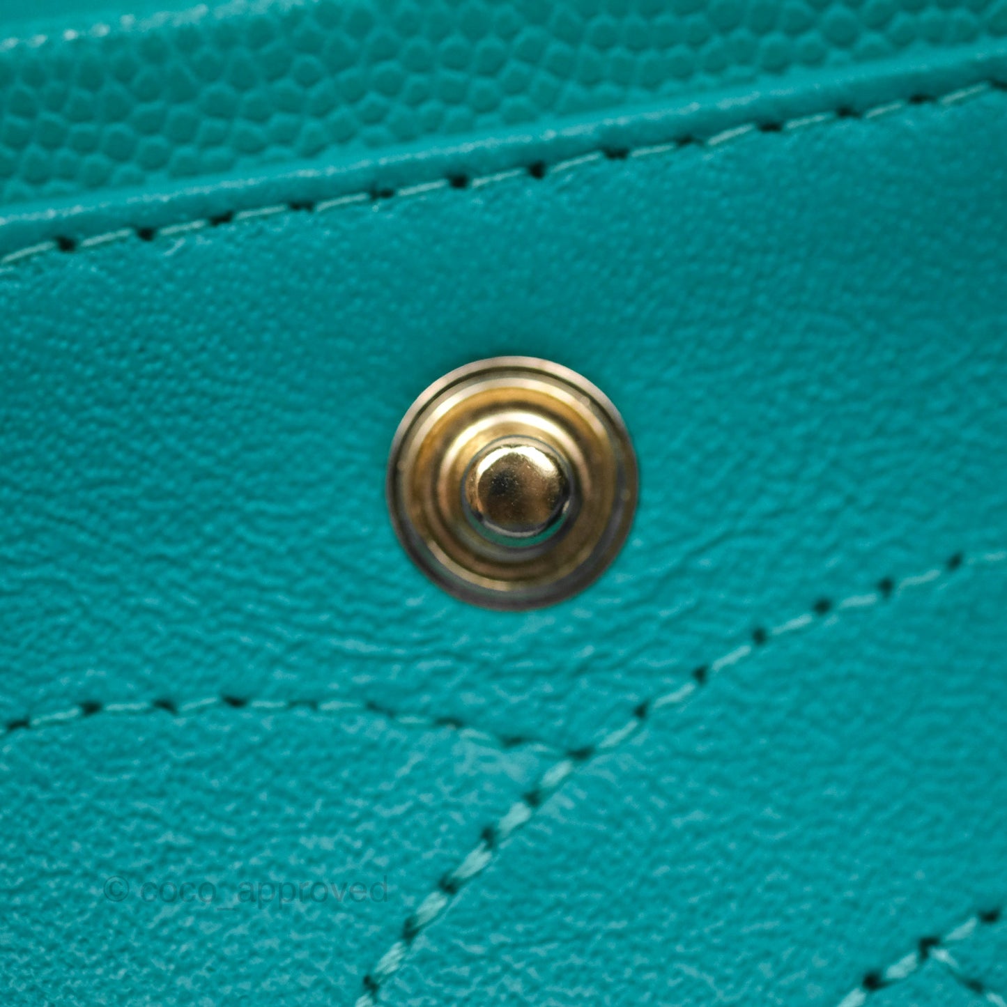 Chanel Jumbo Double Flap Turquoise Caviar Gold Hardware⁣⁣