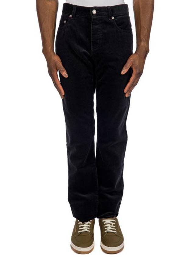 Luxury Saint Laurent Men's Corduroy Straight Pants Black