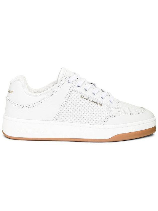 Luxury Saint Laurent SL 61 Logo Signature Leather Low Top Sneakers White