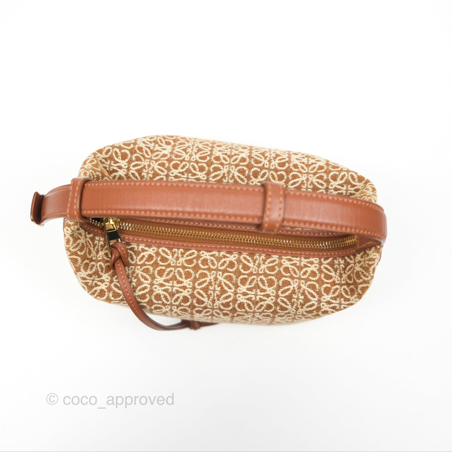 Loewe Small Cubi bag in Anagram Jacquard & Calfskin Tan Pecan