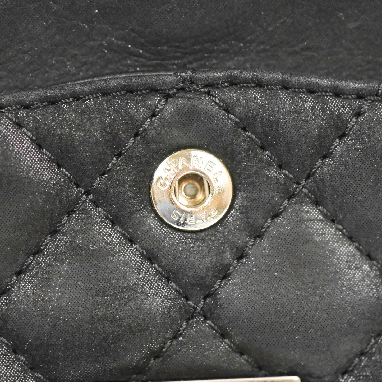 Chanel Mini Reissue 224 Double Flap Black Iridescent Calfskin Ruthenium Hardware