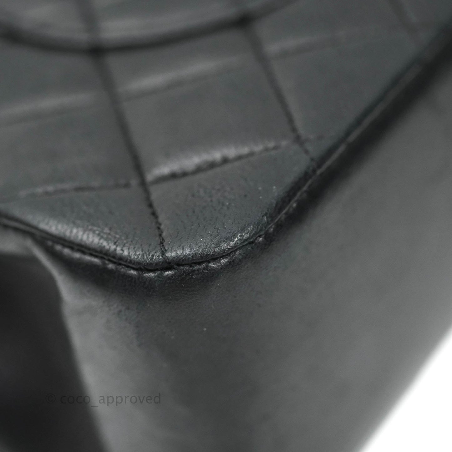 Chanel Vintage M/L Quilted Lambskin Medium Double Flap Bag Black