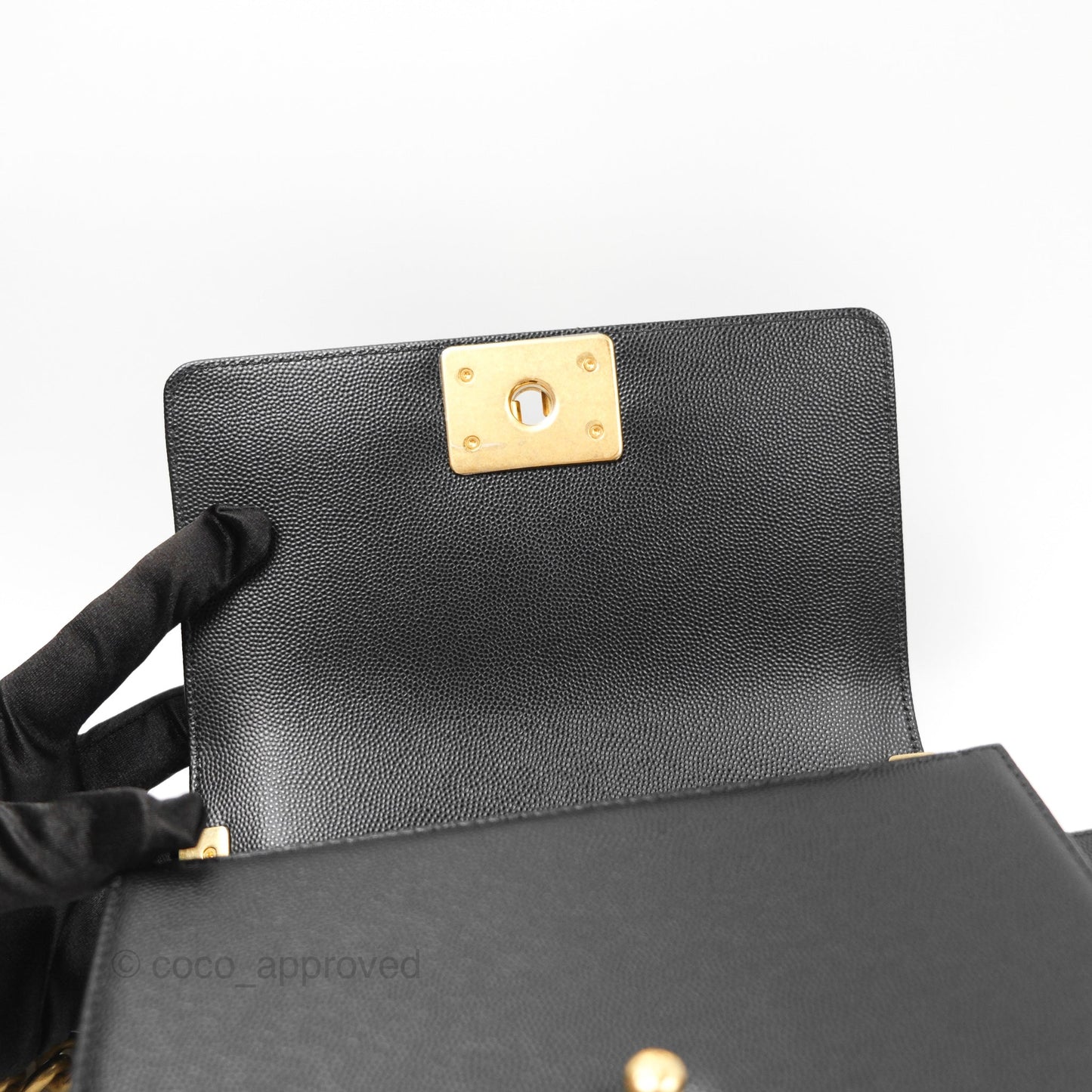 Chanel Small Boy Black Caviar Gold Hardware