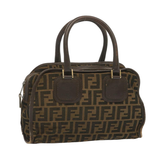Luxury FendiZucca Canvas Hand Bag Black Brown68378