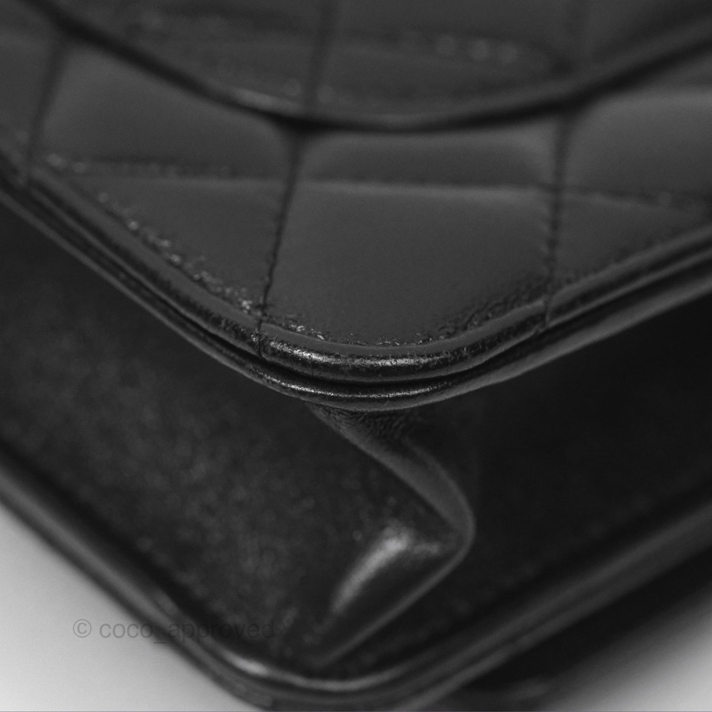 Chanel Quilted Dynasty Wallet on Chain WOC Black Shiny Lambskin Gold Hardware