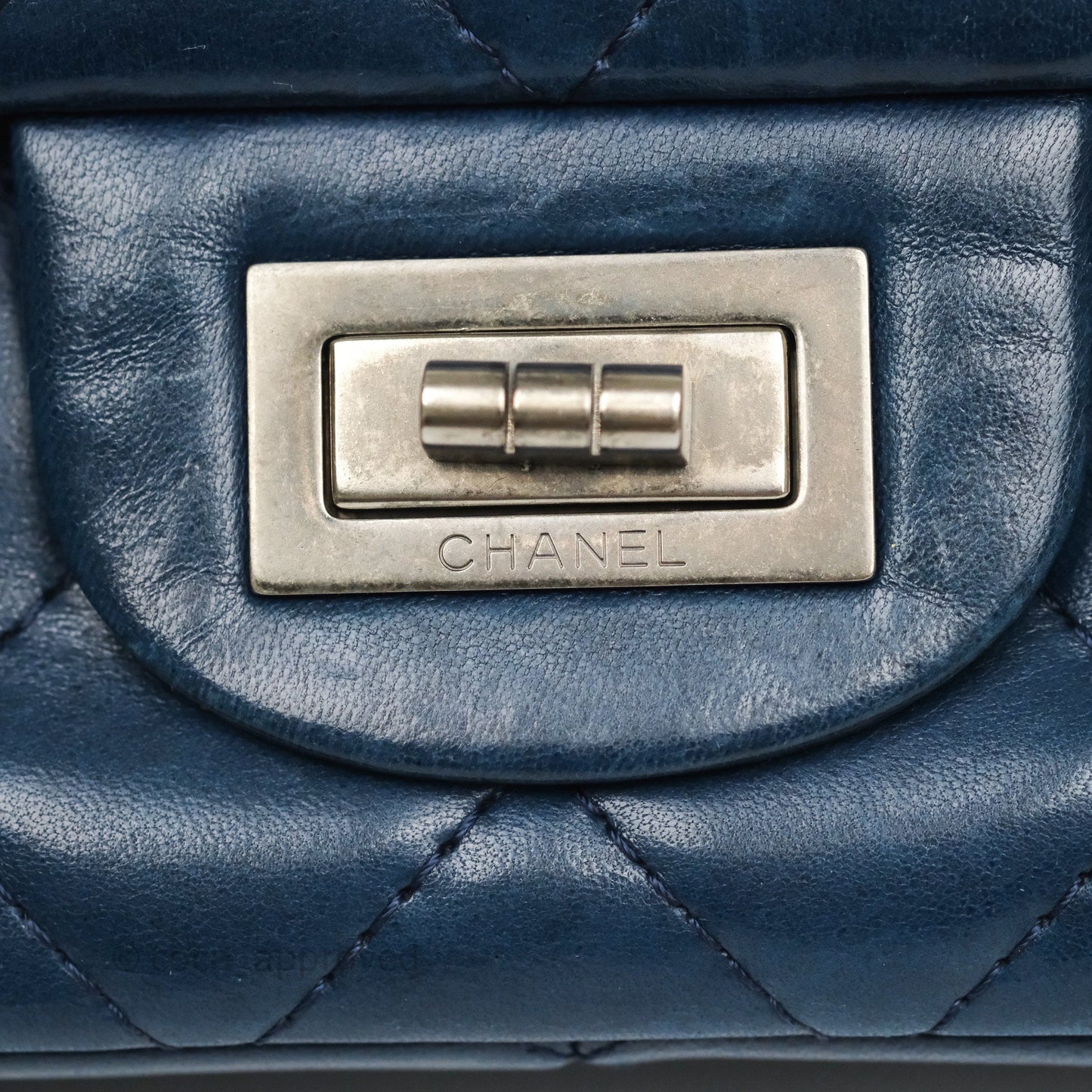 Chanel Reissue 227 Quilted Navy Lambskin Ruthenium Hardware