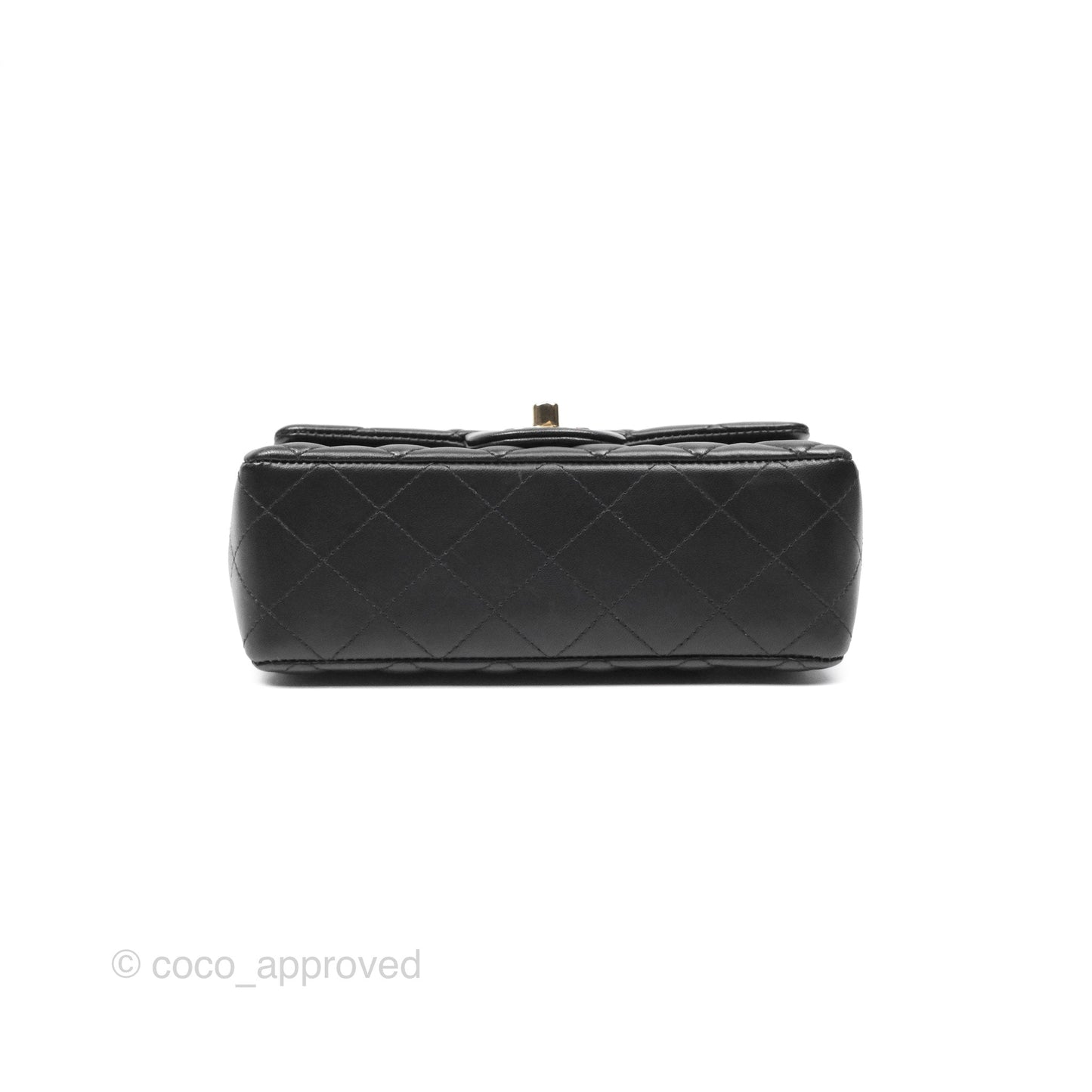 Chanel Quilted Mini Rectangular Black Lambskin Gold Hardware