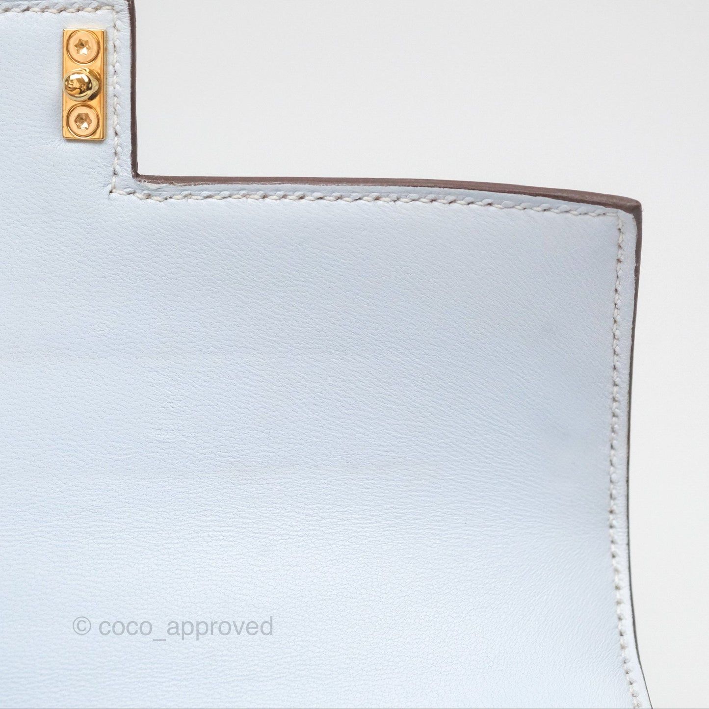Hermes Mini Verrou Bleu Brume Chèvre Mysore Gold Hardware