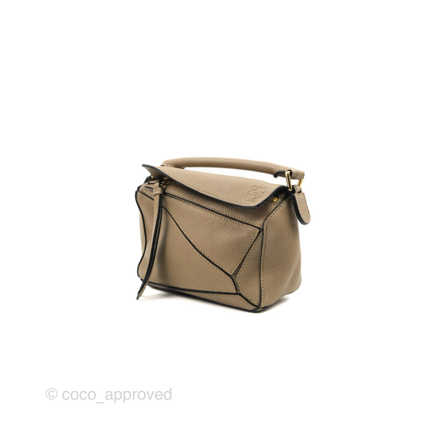 Loewe Mini Puzzle Bag Sand Mink Calfskin Gold Hardware