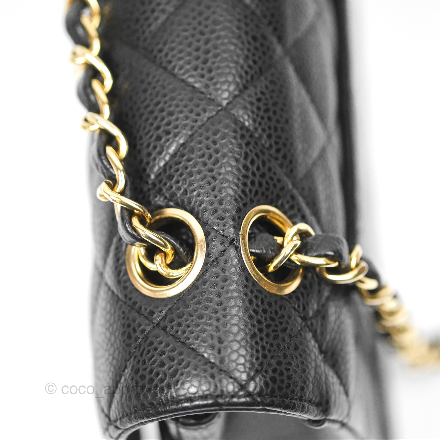 Chanel Small Quilted Classic Flap Black Caviar 24K Gold Hardware