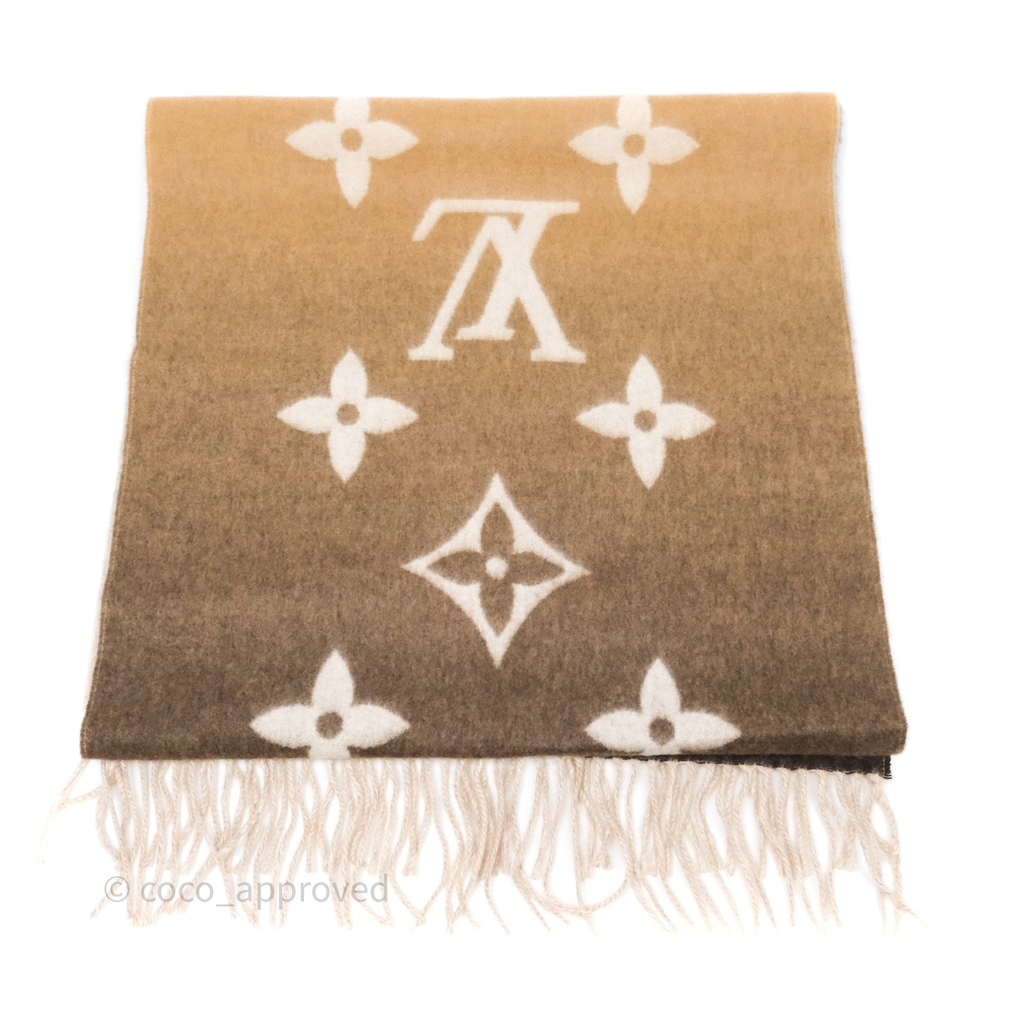 Louis Vuitton Reykjavik Gradient Scarf Cashmere Beige